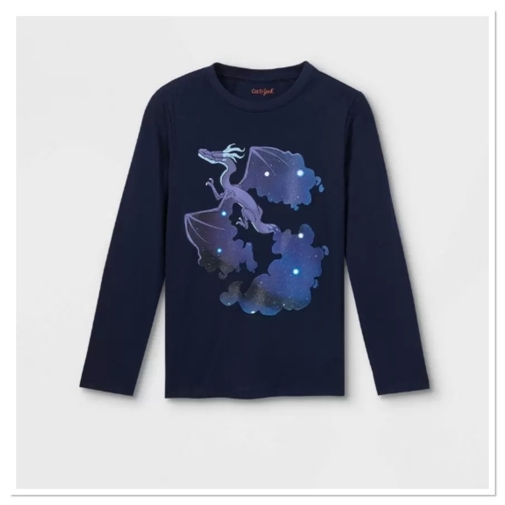 Boys Dragon Graphic T-Shirt Long Sleeve Cat & Jack NWT